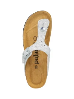 Zehentrenner in weiss glitter